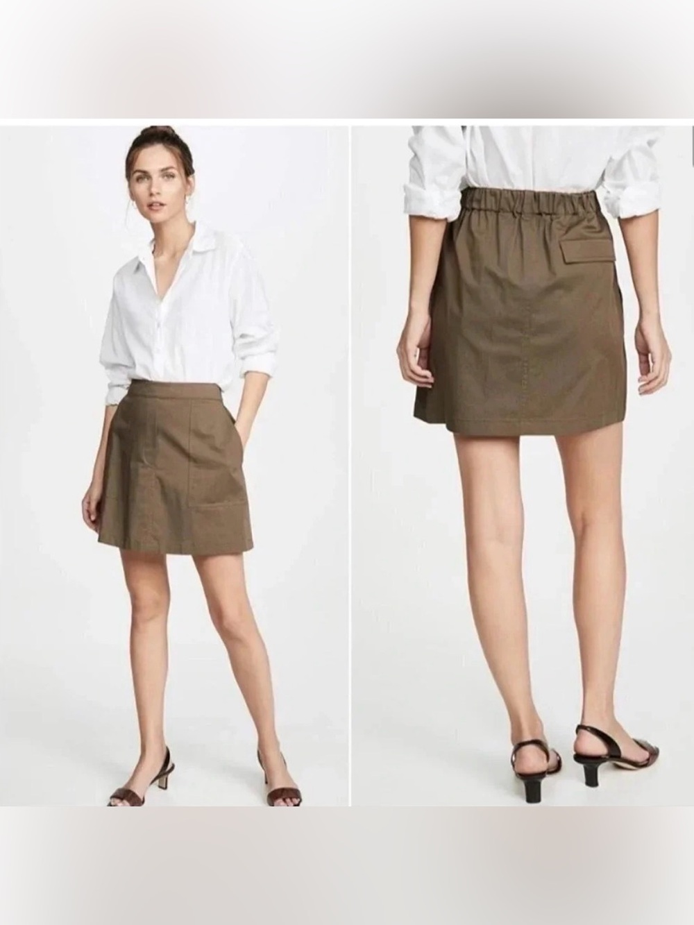 Theory Brown Cargo Mini Skirt